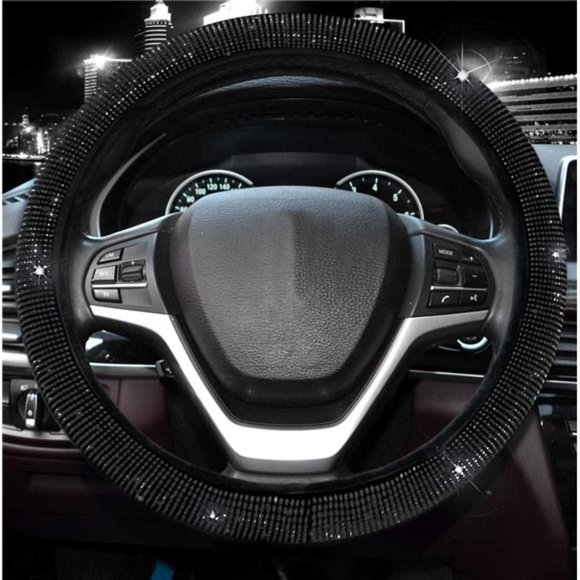 Steering Wheel Cover for Women Men Bling Bling Crystal Diamond Sparkling Car SUV - Picture 2 of 7